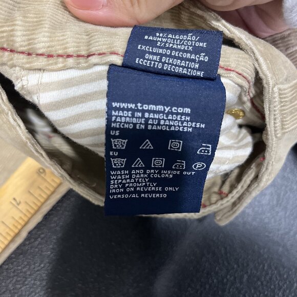 Tommy Hilfiger Corduroy Pants Womens 2 Tan Low Rise Bootcut Y2K Western Preppy - Picture 8 of 9